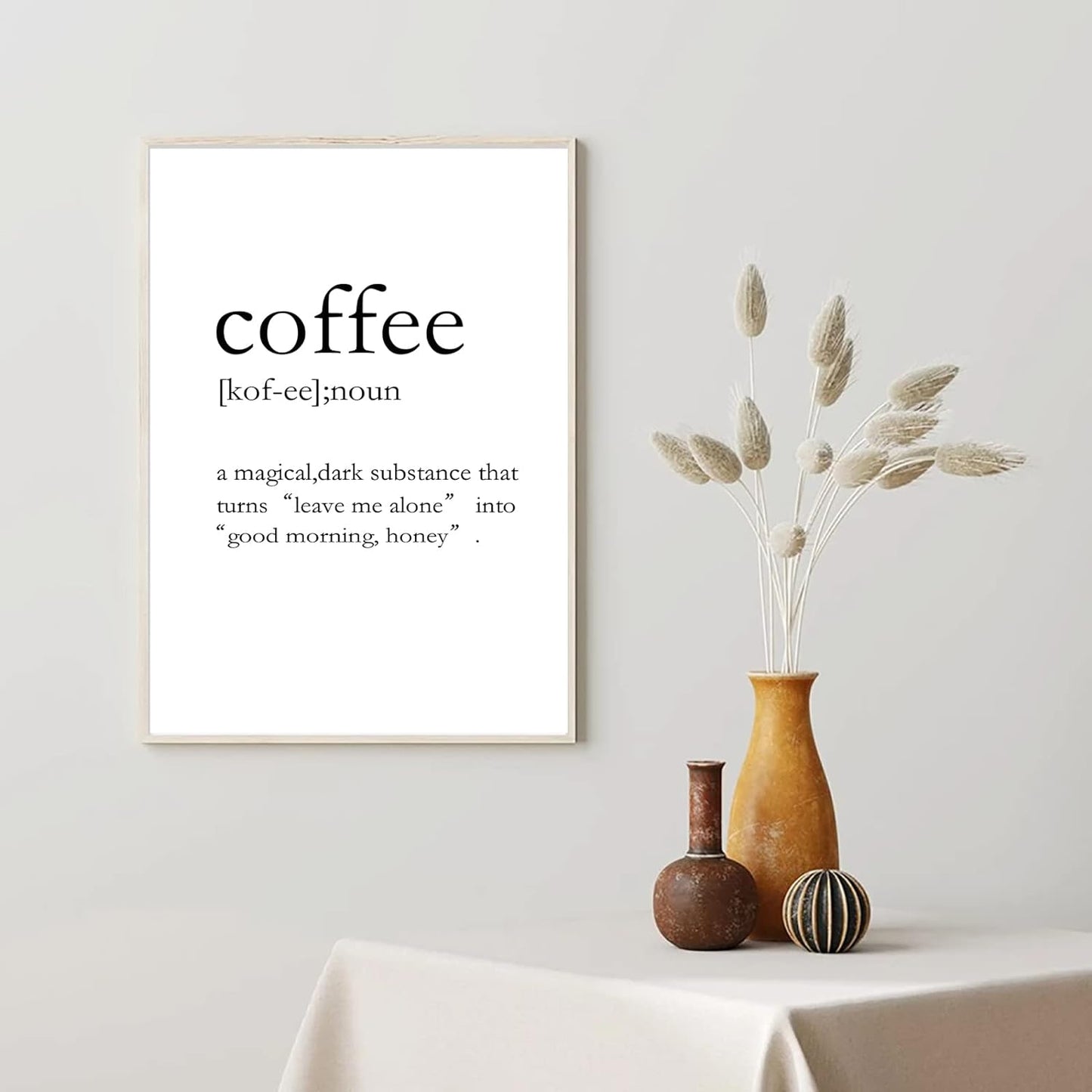 Coffee Wall Art Decor for Kitchen or Dinning Room Coffee Definition Coffee Poster Coffee Bar Funny Wall Posters Coffee Quotes Wall Art Coffee Wall Print UNFRAMED, 16X24H(40X60Cm UNFRAMED）