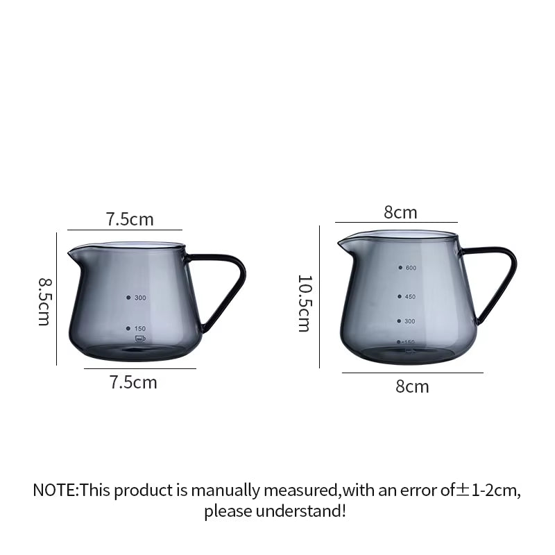 400/600ML Coffee Pot Glass Coffee Teapot Reusable Coffee Server Juice Coffee Kettle Coffee Carafe without Filter Cup