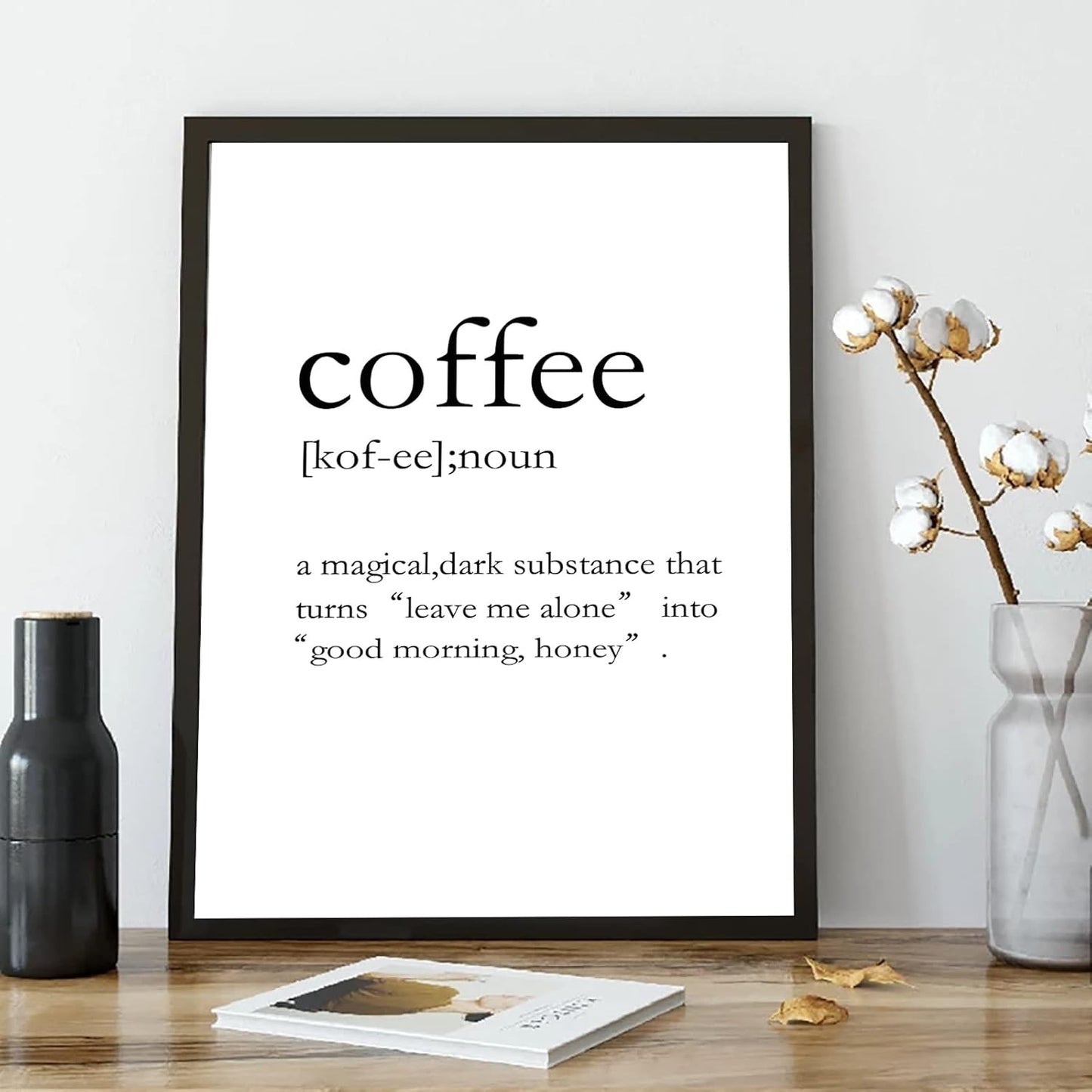 Coffee Wall Art Decor for Kitchen or Dinning Room Coffee Definition Coffee Poster Coffee Bar Funny Wall Posters Coffee Quotes Wall Art Coffee Wall Print UNFRAMED, 16X24H(40X60Cm UNFRAMED）