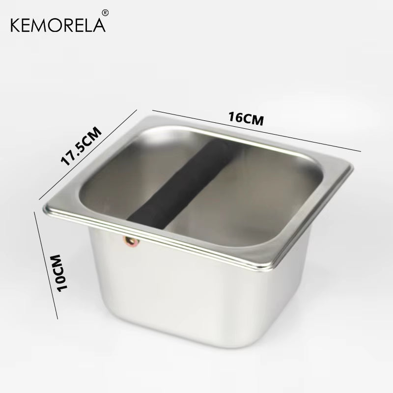 1PCS Portable Coffee Knock Box Stainless Steel Coffee Grounds Container Box Barista Coffee Residue Bucket Grind Waste Bin