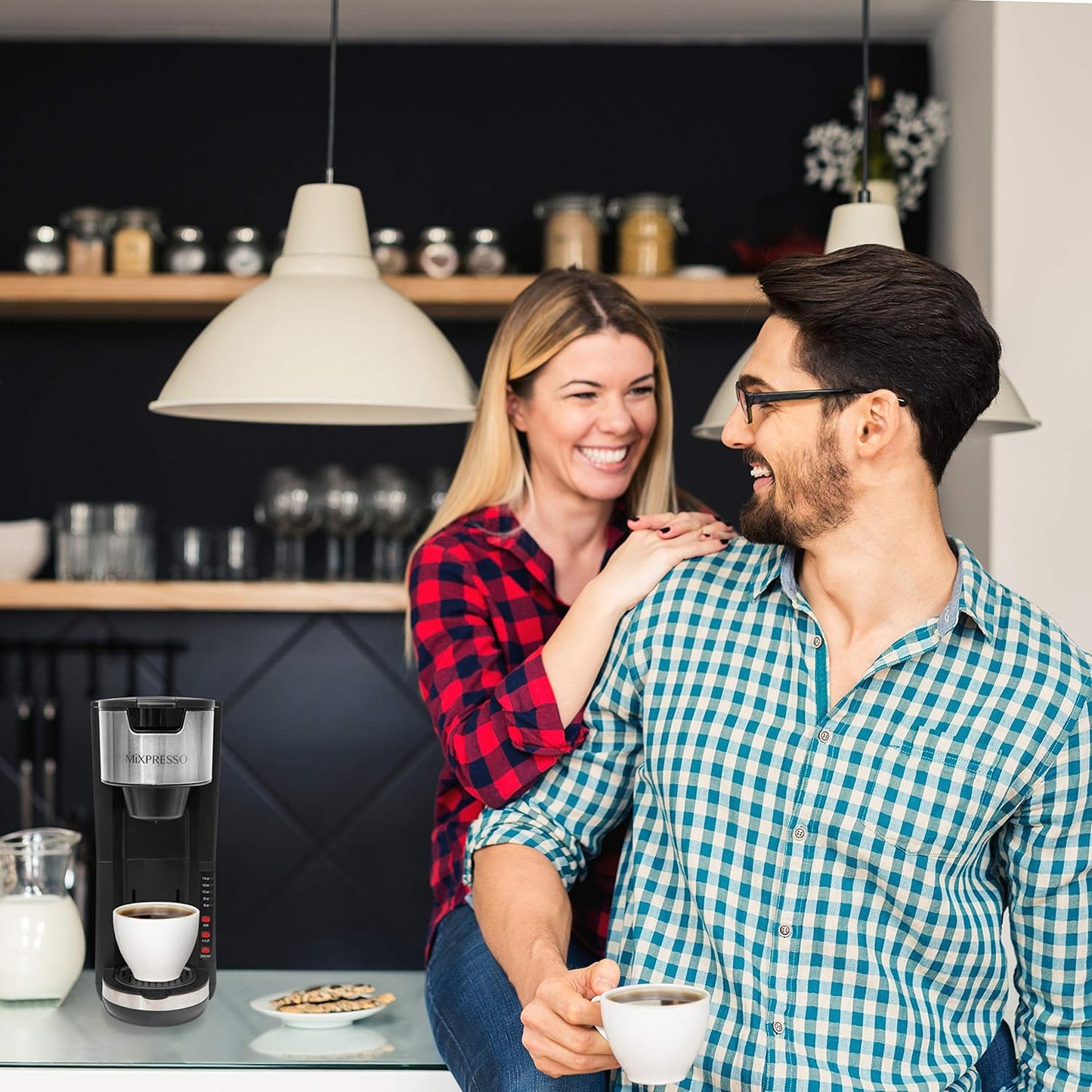 Versatile Black Single Serve Coffee Maker: Brew K-Cup Pods or Ground Coffee with 5 Custom Brew Sizes, Perfect for Travel Mugs and Compact Spaces