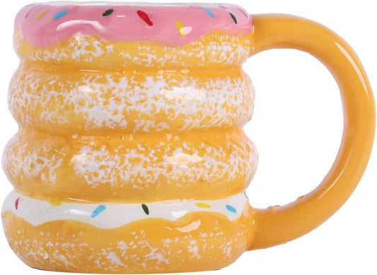 Indulge in Fun with Our Donut Stack Ceramic Coffee Mug - Perfect for Your Daily Brew!