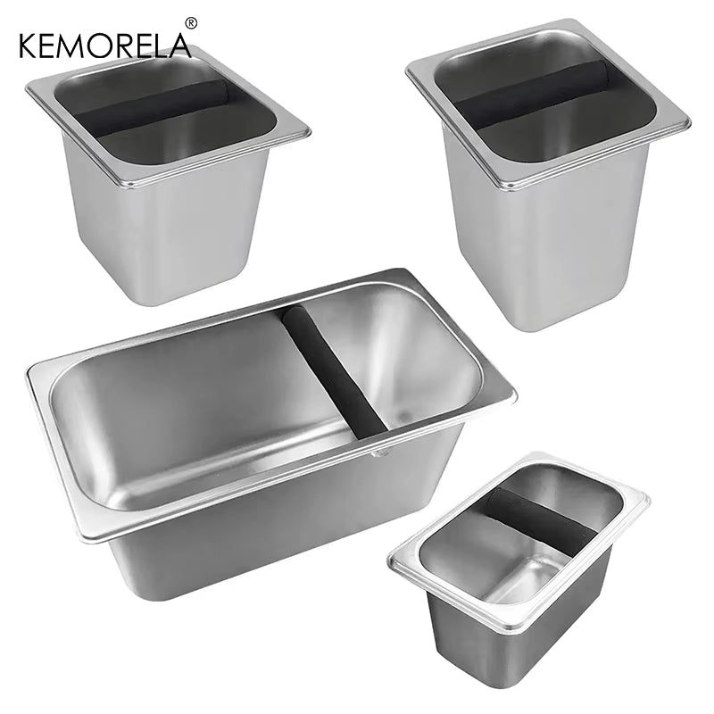 1PCS Portable Coffee Knock Box Stainless Steel Coffee Grounds Container Box Barista Coffee Residue Bucket Grind Waste Bin