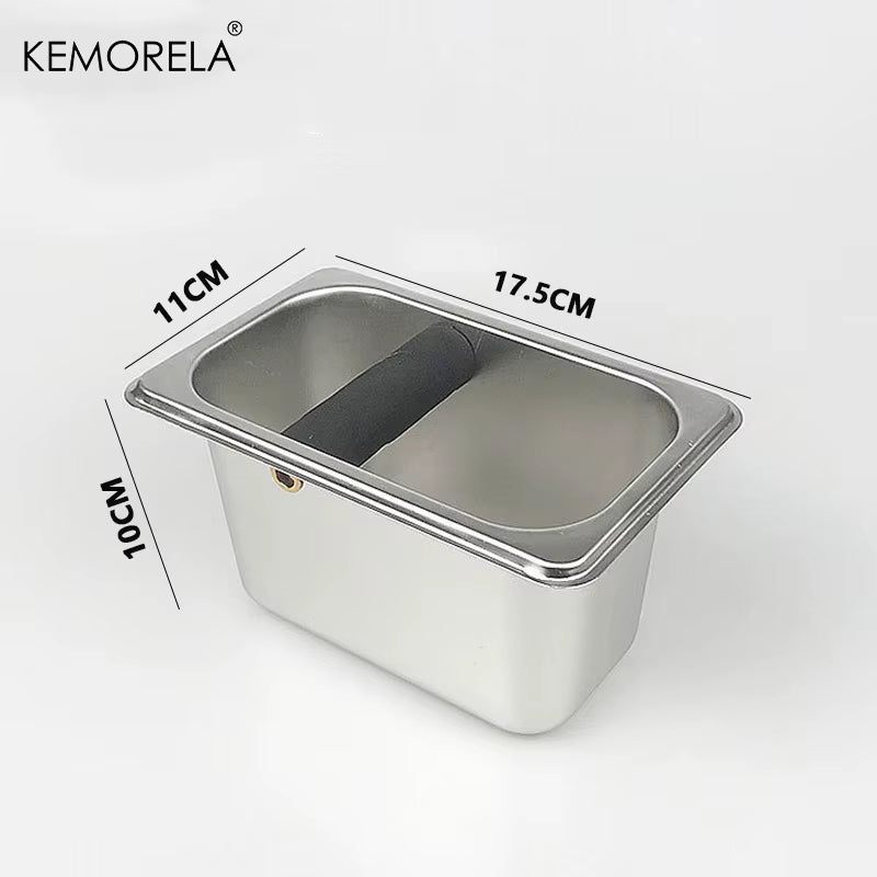 1PCS Portable Coffee Knock Box Stainless Steel Coffee Grounds Container Box Barista Coffee Residue Bucket Grind Waste Bin