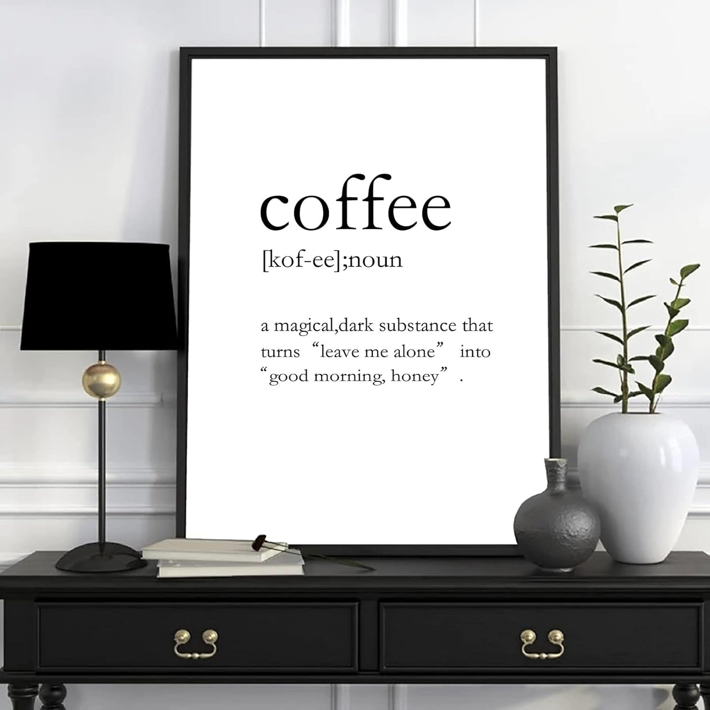 Coffee Wall Art Decor for Kitchen or Dinning Room Coffee Definition Coffee Poster Coffee Bar Funny Wall Posters Coffee Quotes Wall Art Coffee Wall Print UNFRAMED, 16X24H(40X60Cm UNFRAMED）