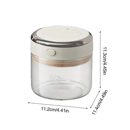 Elegant Glass Coffee Bean Container - Leak-Proof Vacuum Storage Canister with Airtight Lid for Freshness