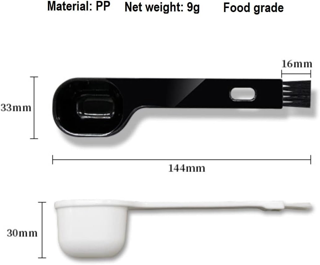 Plastic Coffee Scoops, 2 Tbsp Coffee Scoop with Brush & Espresso Grinder Brush for Ground Coffee Cleaning Tea Power, Coffee Tool for Barista Home Kitchen Café,4 Pack