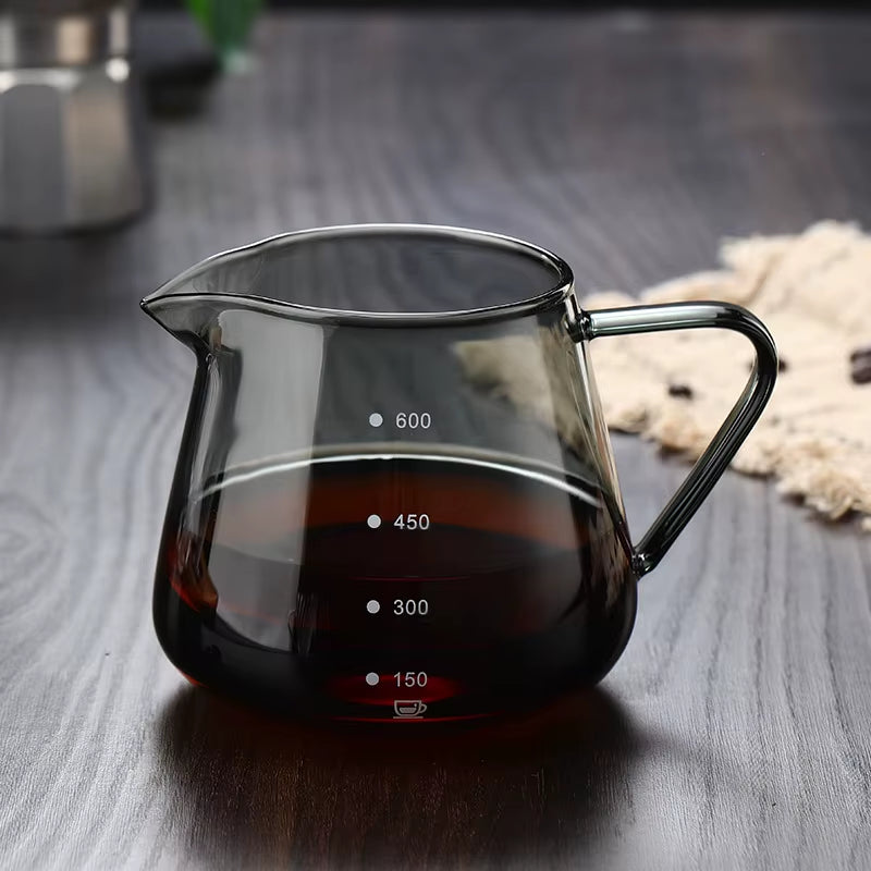 400/600ML Coffee Pot Glass Coffee Teapot Reusable Coffee Server Juice Coffee Kettle Coffee Carafe without Filter Cup